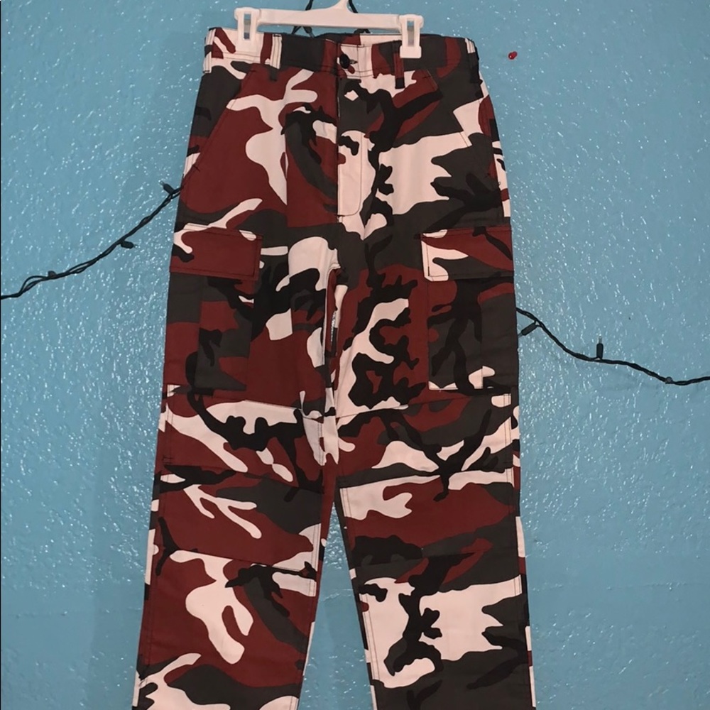 red camo pants